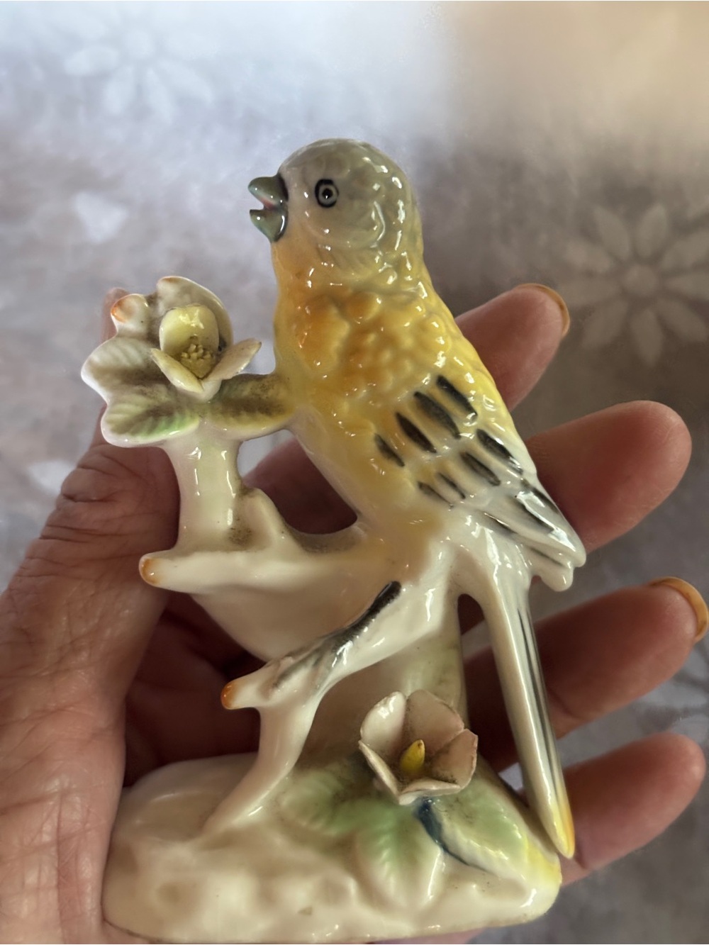 Bone China Porcelain Bird Figurine Hand Painted made in Japan